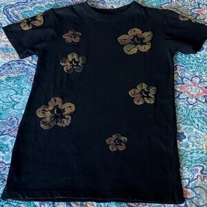 💕Stylish Black Floral Kids Tee